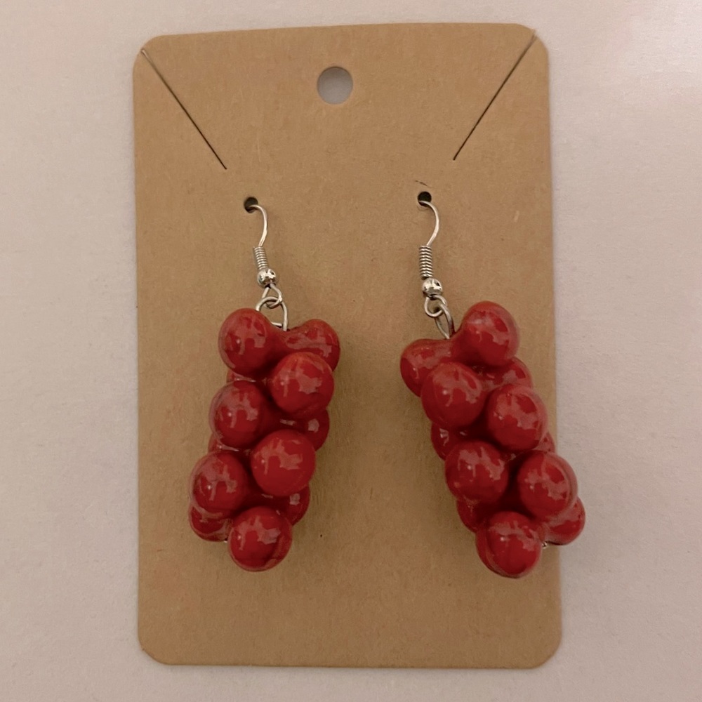 Large Red Bead Earrings